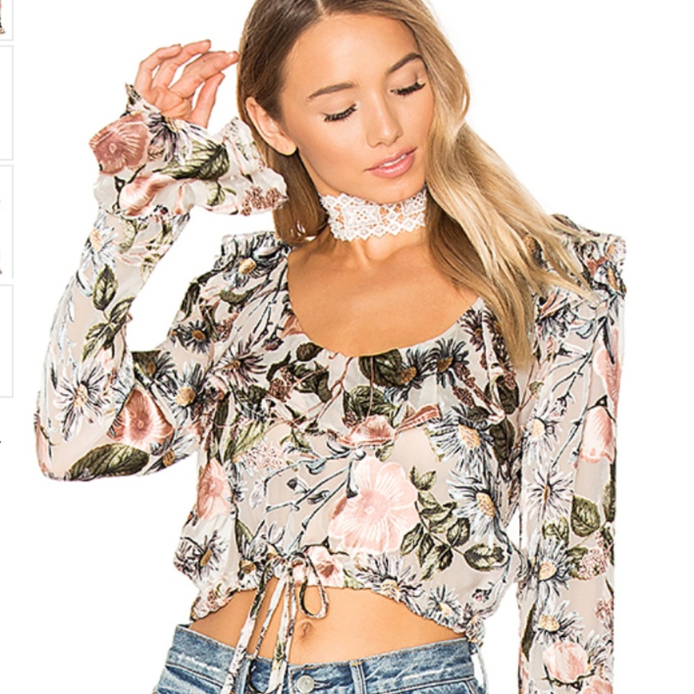 FOR LOVE AND LEMONS Luciana Ruffle Blouse-SIZE XS
